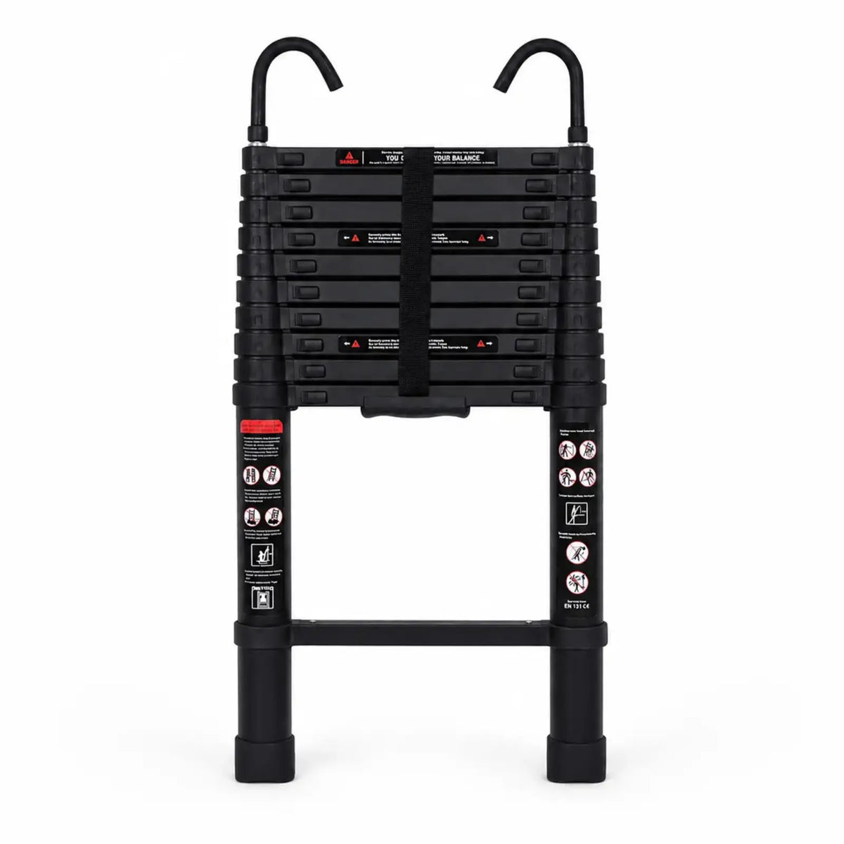 Scala Telescopica 3,2 m Nera Pro in alluminio nero opaco