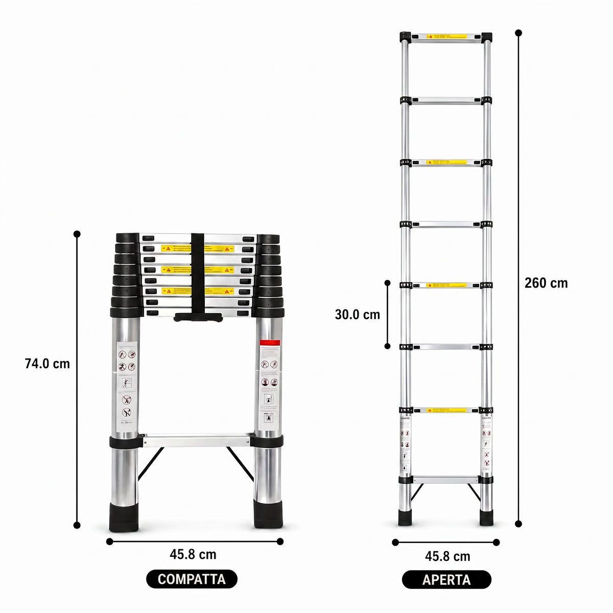 Scala Telescopica 2,6m Pro | Esperto Scale